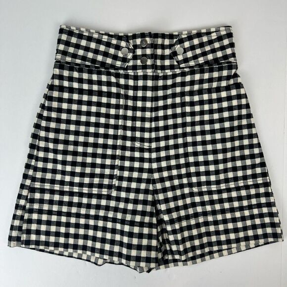 Sfera Collection Women's Black White Gingham High Waisted Duo Pocket Shorts Sz 4 - Picture 15 of 15